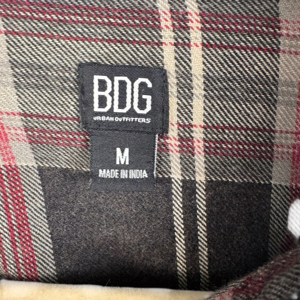 BDG Urban Outfitters Patchwork Plaid Flannel Button‎ Down Shirt Medium Festival - Picture 9 of 12